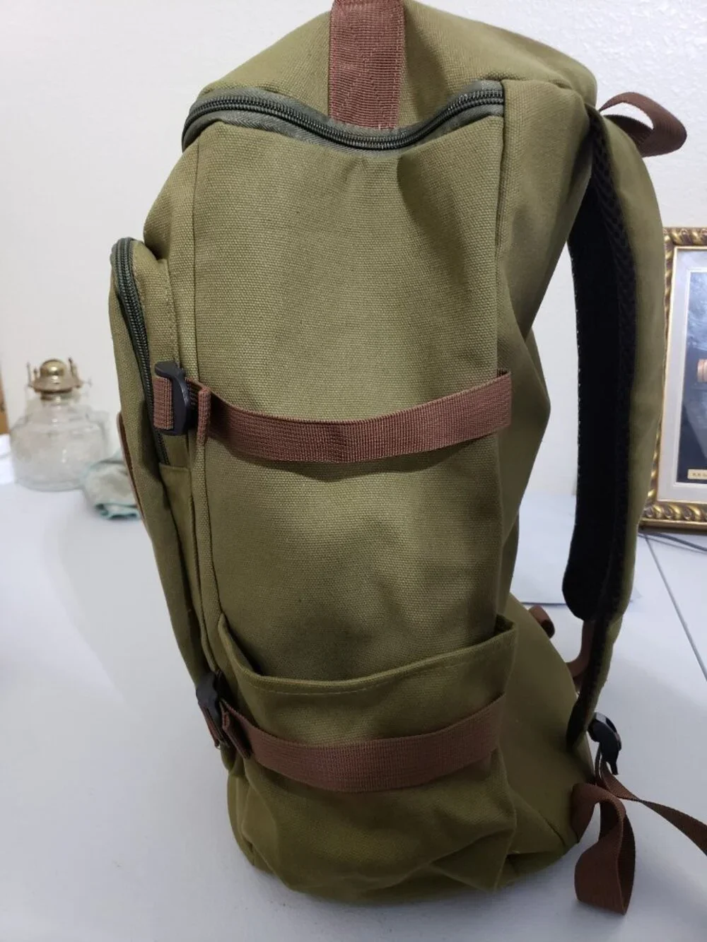 Chukchansi Gold Resort Casino olive laptop travel backpack, duffle bag 18 inches